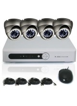 Home 4CH H.264 Full D1 Network DVR 1/4 CMOS 420TVL 3.6mm Dome IR CCTV Camera Security Video System Kit