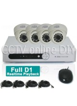 Home 4CH H.264 Full D1 Network DVR 1/4 CMOS 420TVL 3.6mm Dome IR CCTV Camera Security Video System Kit