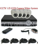 Home 4CH H.264 Standalone DVR 1/3" CCD 420TVL 3.6mm Dome IR CCTV Security Video Camera System