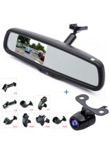 Car Rear View Kit 4.3" LCD Mirror Monitor + Reverse Backup Parking Camera, Interior Replacement Rearview Mirror with OEM Bracket