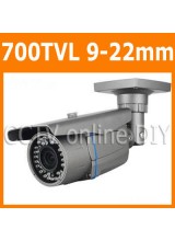 Security CCTV 700TVL 1/3" SONY E-Effio CCD 9-22mm Varifocal Zoom Lens Weatherproof 42 IR Leds Day&Night Camera with OSD Menu