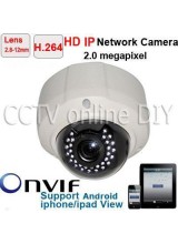 Home Security HD H.264 2.8-12mm Lens 2.0 Mega pixel CCTV 30IR Leds Night Vision Dome IP Camera Mobile Phone View