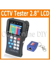 Portable 2.8" inch TFT LCD Monitor UTP Cable and PTZ CCTV Security Video Camera Tester with Rechargeable Battery