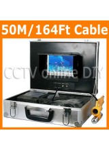 50M/164Ft Underwater Fishing and Boat Inspection Video Camera System Sharp CCD 9 Light LED Camera 7 inch Color Monitor