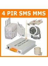 GSM Wireless SMS MMS Home Security Burglar Alarm System Auto Dialer Talk with Infrared Camera 4pcs PIR