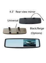 Factory Sale 4.3 inch TFT-LCD Car Mirror Monitor Rearview 2CH Video in Touch Button Universal Clip-on