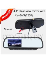 Newest 4.3" inch Car Rear View Mirror Monitor with Driving Video Recorder with 4GB card, Car DVR Monitor