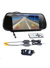 7" LCD Mirror Monitor +Wireless Car Reverse Rear View Backup Camera Night Vision