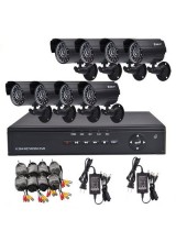 Home 8CH CCTV Security System 8pcs Day and Night Weatherproof Video Camera Surveillance DVR Mobile Phone Access