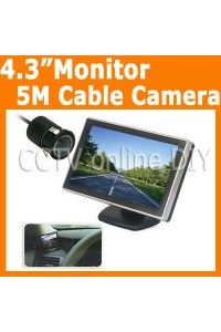 4.3 inch TFT LCD Monitor 5M Cable Wired Car Rear View Camera Parking System