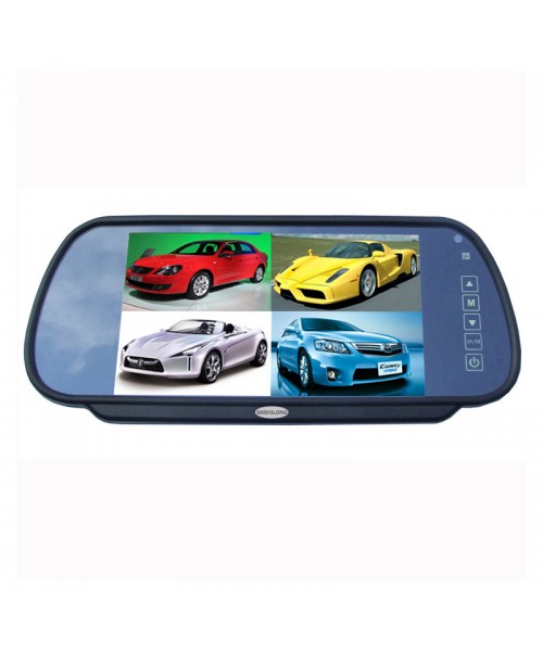 7 inch Car Rear View Mirror Monitor 4Ch Video input Split Quad Display Color Screen 9-36V