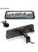 ANSHILONG 9.66" FULL TOUCH SCREEN Display Car Stream Media Rear View Mirror DVR Monitor FHD 1080P with Special Bracket