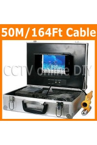 50M/164Ft Underwater Fishing and Boat Inspection Video Camera System Sharp CCD 9 Light LED Camera 7 inch Color Monitor